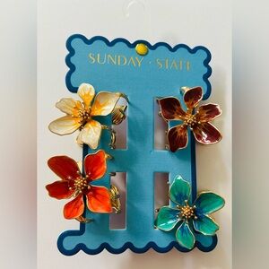New 4 Sunday State Colorful Floral Hair Clips Hair Claws